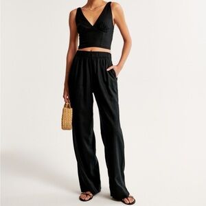 NWT Abercrombie Linen Blend Pull on Pant